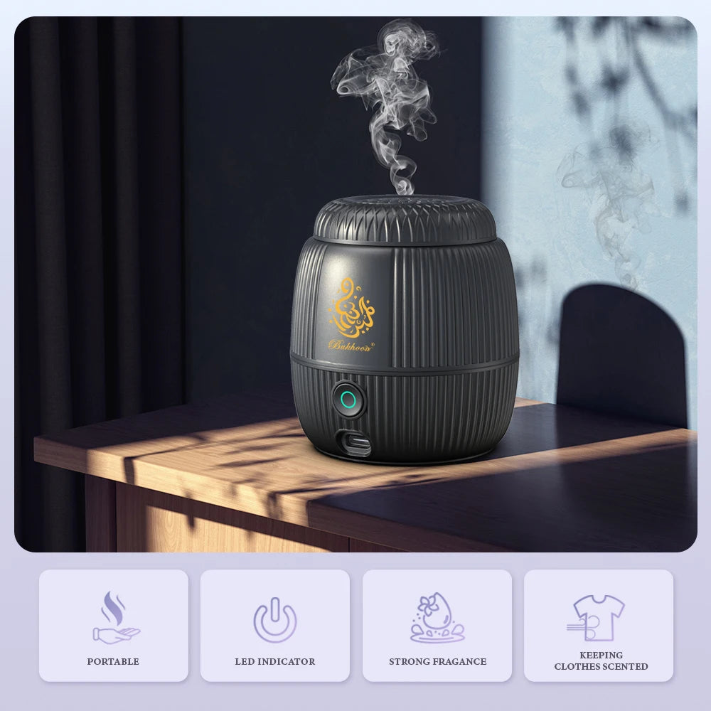 Bukhoor Portable Electric Incense Burner – Rechargeable, Bakhoor Diffuser