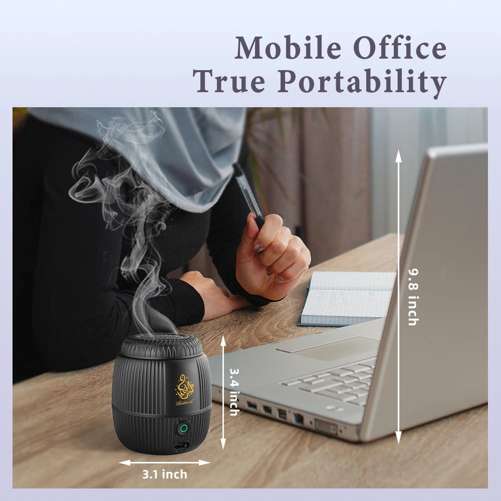 Bukhoor Portable Electric Incense Burner – Rechargeable, Bakhoor Diffuser