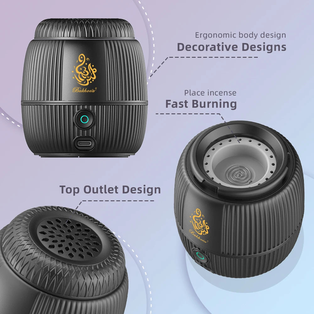 Bukhoor Portable Electric Incense Burner – Rechargeable, Bakhoor Diffuser