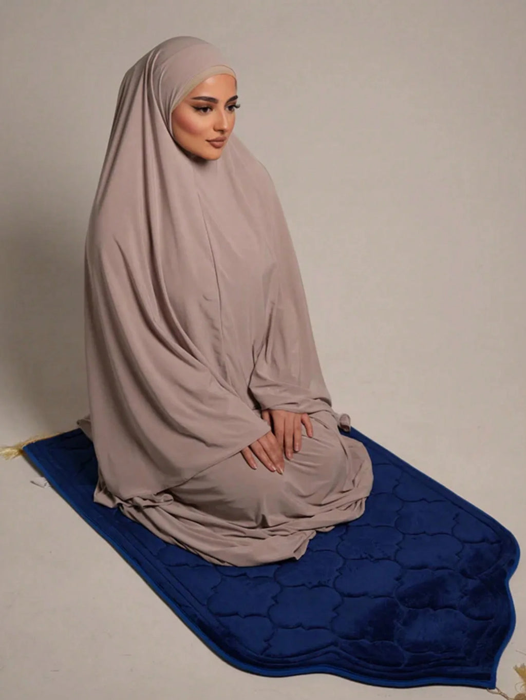 Muslim Ramadan Prayer Dress Women Prayer Clothes Full Cover Hijabs Solid Inner Hijab Long Shawl Soft Premium Cotton Hemp Abayas